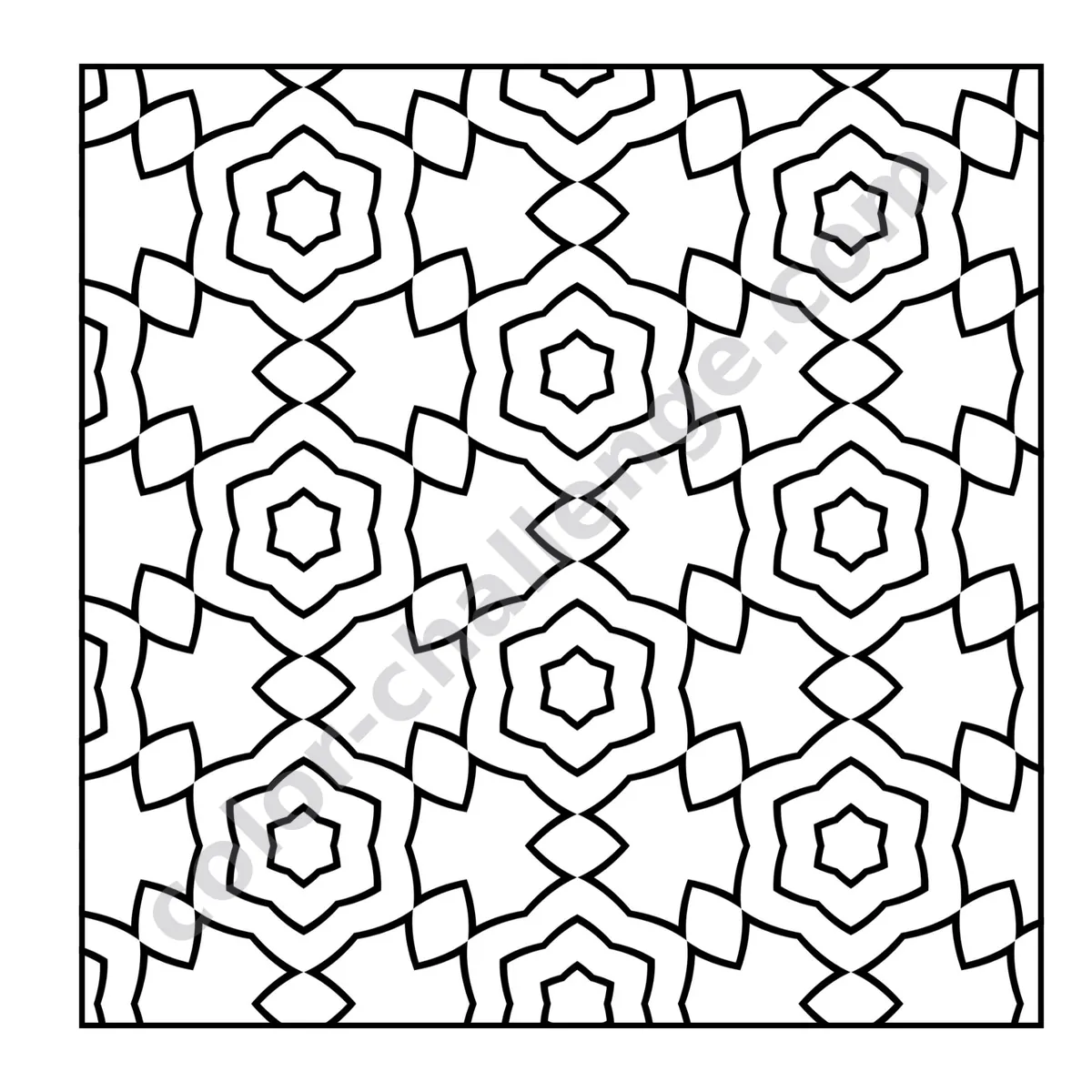 Pocket Patterns, mini geometric coloring book sample page 4