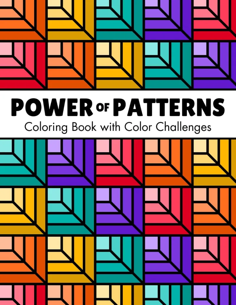 Power of Patterns, geometric pattern coloring book cover
