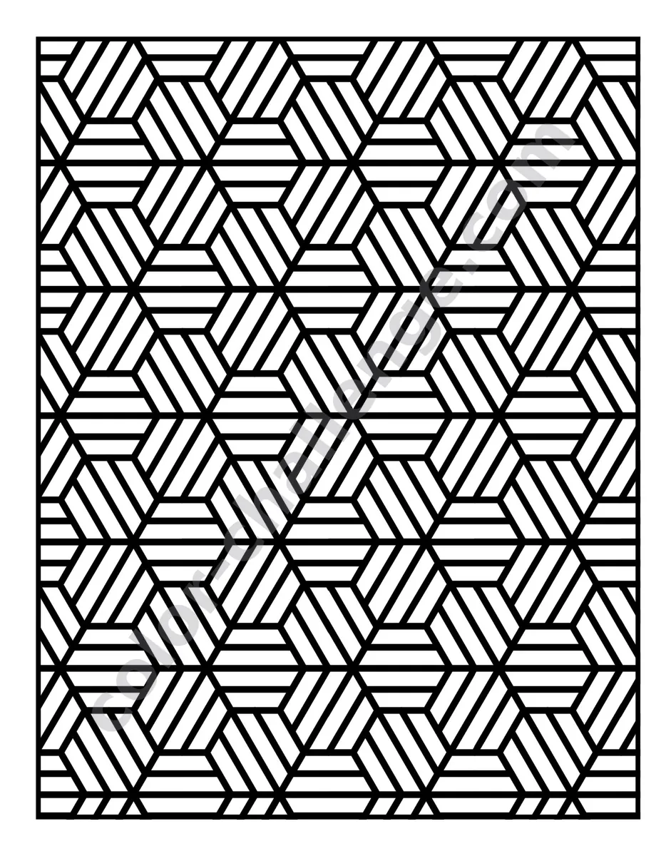 Power of Patterns, geometric pattern coloring book sample page 1