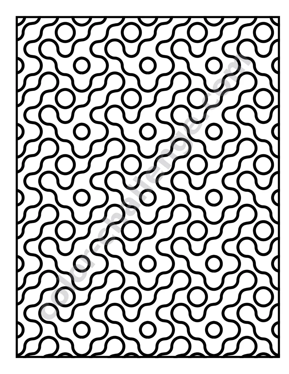 Power of Patterns, geometric pattern coloring book sample page 2