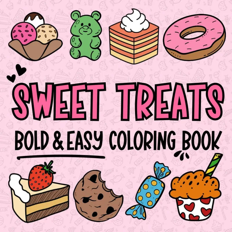 Sweet Treats, dessert coloring book cover