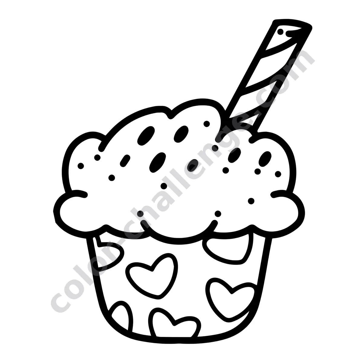 Sweet Treats, dessert coloring book sample page 2