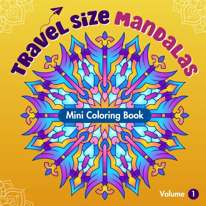 Travel Size Mandalas Vol. 1, mini mandala coloring book cover