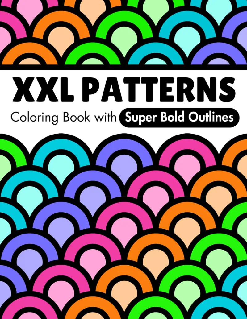 XXL Patterns, large print pattern coloring book cover
