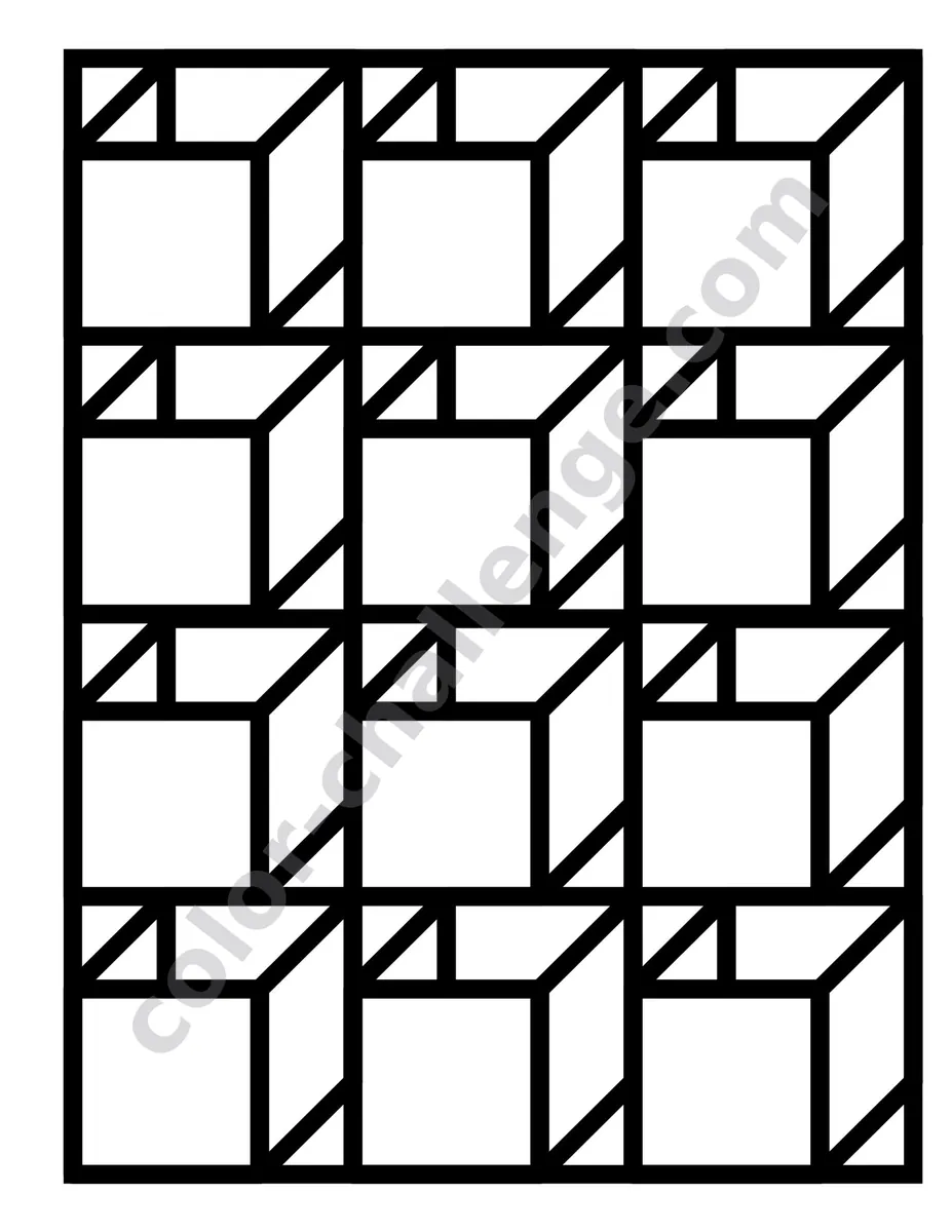XXL Patterns, large print pattern coloring book sample page 1